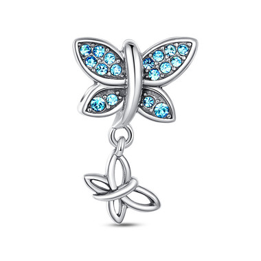 BLUE BUTTERFLY DANGLE CHARM - SWAROVSKI