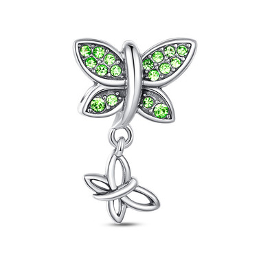 GREEN BUTTERFLY DANGLE CHARM