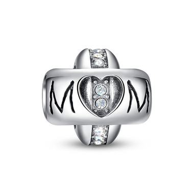 "MOM" INTERLOCKING RINGS CHARM 