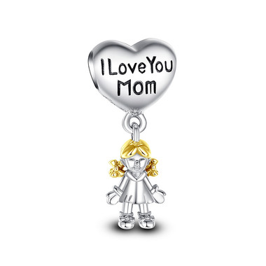 I LOVE YOU MOM DANGLE CHARM