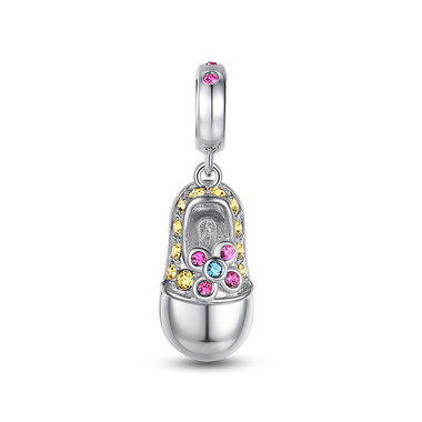 TWINKLE FLOWER SLIPPER DANGLE CHARM