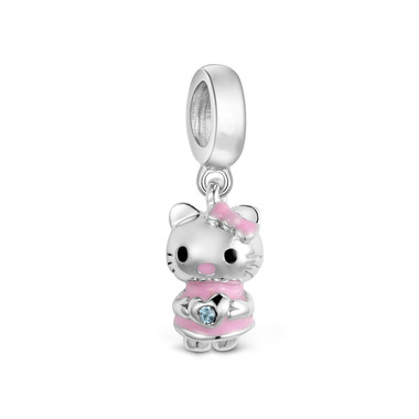 pink cat dangle charm