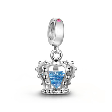 blue crown dangle charm