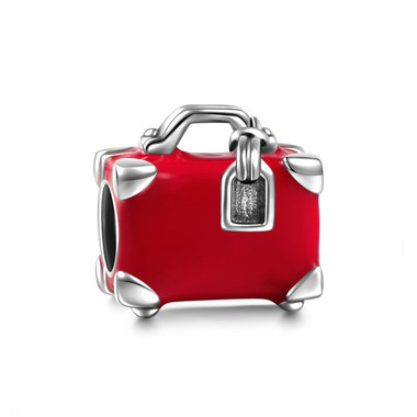 Red Travel Suitcase Charm