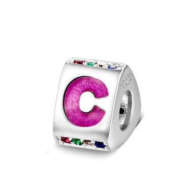 Triangle letter c charm with enamel