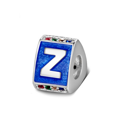 Triangle letter z charm with enamel