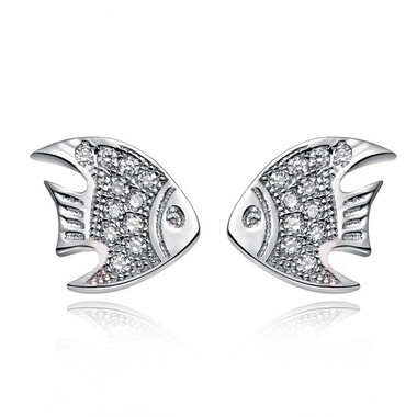 Austrian Crystal Happy Fishes Ear Studs