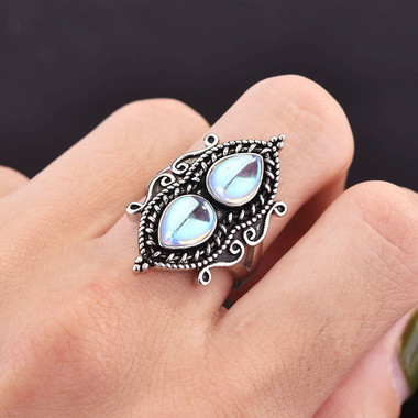 MOONSTONE RING - WATER DROP