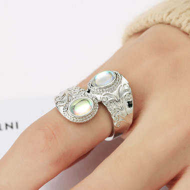 MOONSTONE RING - PUNK STYLE