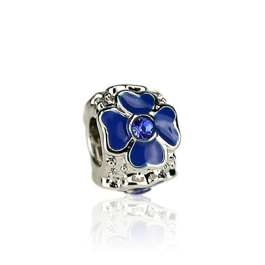 Blue Four Leaf Heart Clover Charm