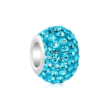 Royaro Birthstone Charm With Sky Blue Crystal