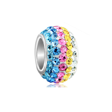 Birthstone Charm With Blue&Rose&Yellow Element Crystal