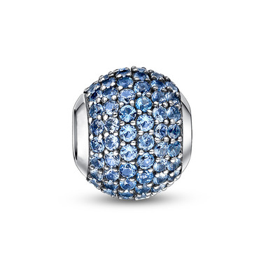 MARCH BIRTHSTONE-LIGHT BLUE PAVED CRYSTAL CHARM