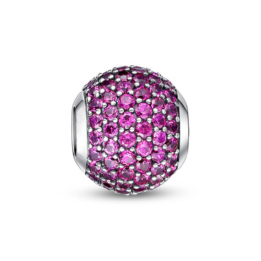 JULY BIRTHSTONE-BRIGHT MAGENTA PAVED CRYSTAL CHARM