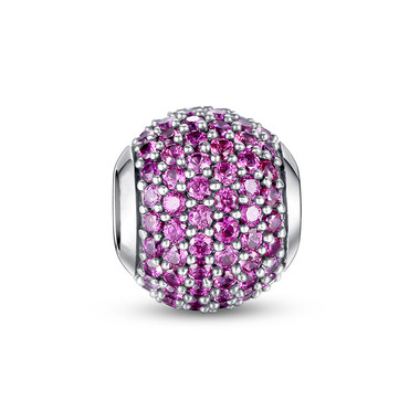 OCTOBER BIRTHSTONE-MAGENTA PAVED CRYSTAL CHARM