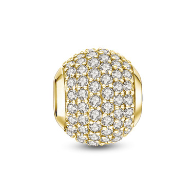 Gold Plated Crystal Paved Charm