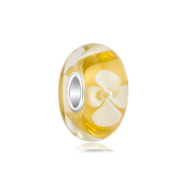 Yellow White Flower Bead