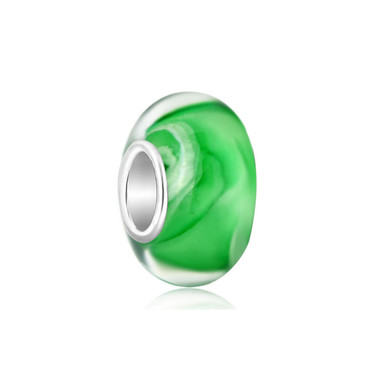 Green Ice Cream Murano Glass Bead