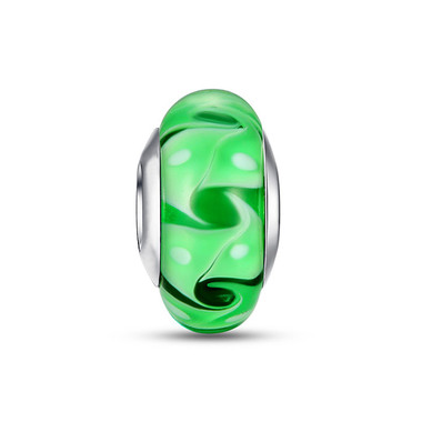 GREEN STORM MURANO GLASS BEAD