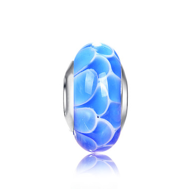 Blue Lotus Murano Glass Bead