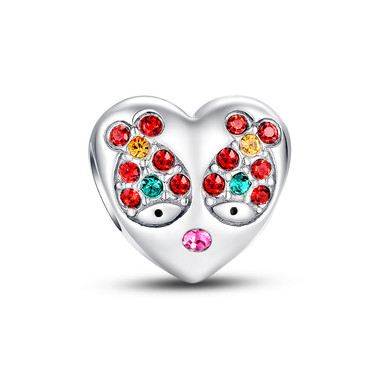 FISH IN LOVE HEART CHARM - SWAROVSKI