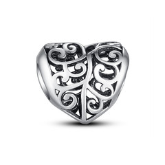 SILVER OPENWORK HEART CHARM