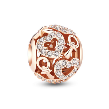 Lovely Nipple Rose Gold Cystal Paved Charm