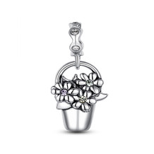 BUCKET OF FLOWERS DANGLE CHARM