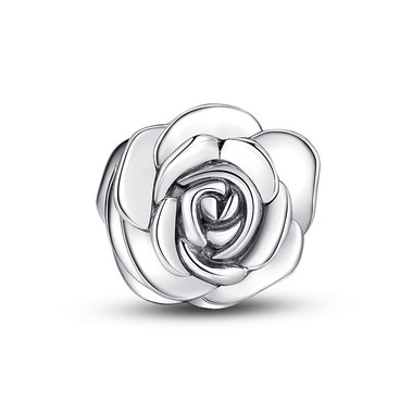 JUNE FLOWER-SILVER ROSE CHARM