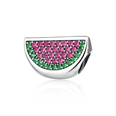 watermelon paved crystal charm