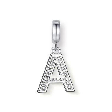 CRYSTAL "A" DANGLE CHARM