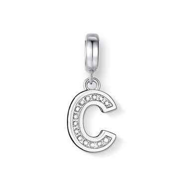 CRYSTAL "C" DANGLE CHARM