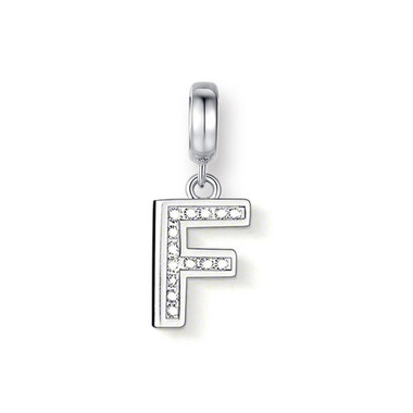 CRYSTAL "F" DANGLE CHARM