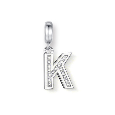 CRYSTAL "K" DANGLE CHARM