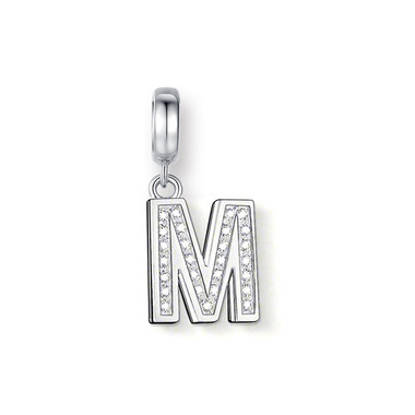 CRYSTAL "M" DANGLE CHARM