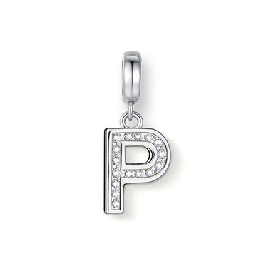 CRYSTAL "P" DANGLE CHARM