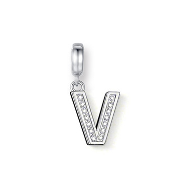 CRYSTAL "V" DANGLE CHARM