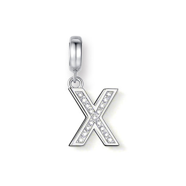 CRYSTAL "X" DANGLE CHARM