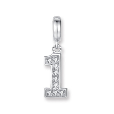 CRYSTAL "1" DANGLE CHARM