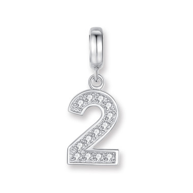 CRYSTAL "2" DANGLE CHARM