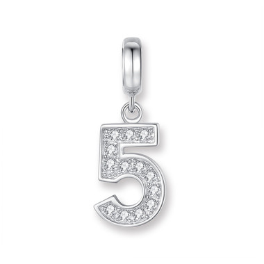 CRYSTAL "5" DANGLE CHARM